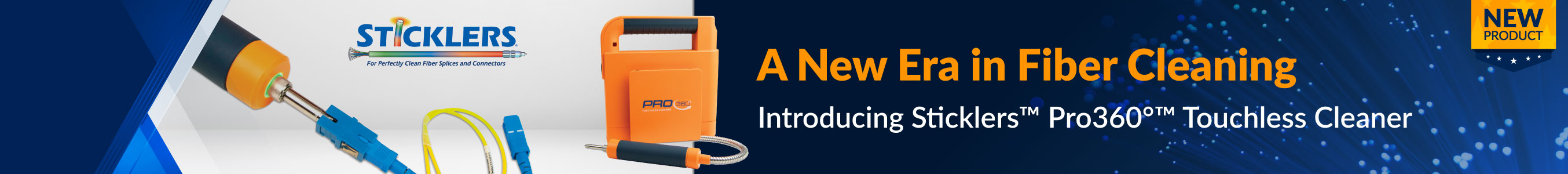 sticklers cleaning solutions on a orange and blue background