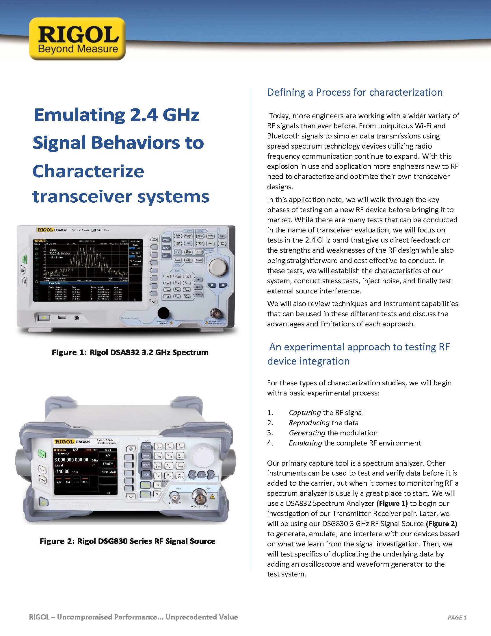 Rigol DSG8 Signal Emulation